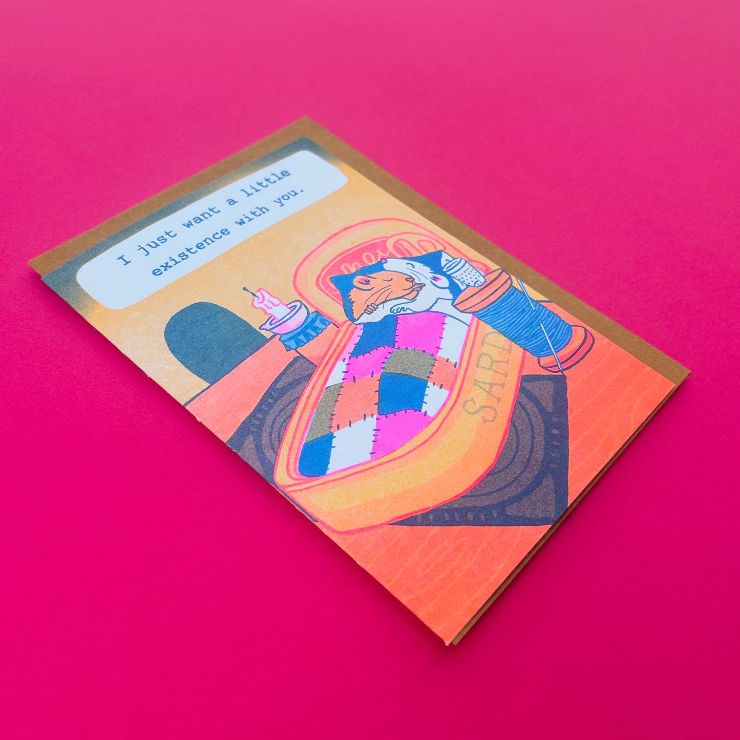 Little Existence Cute Mice Risograph Greeting Card
