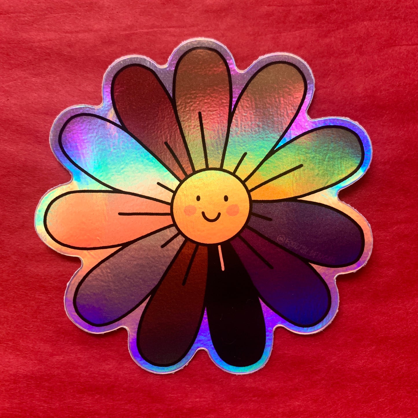 Holographic Pride Flag, Rainbow LGBT+ Daisy Vinyl Sticker