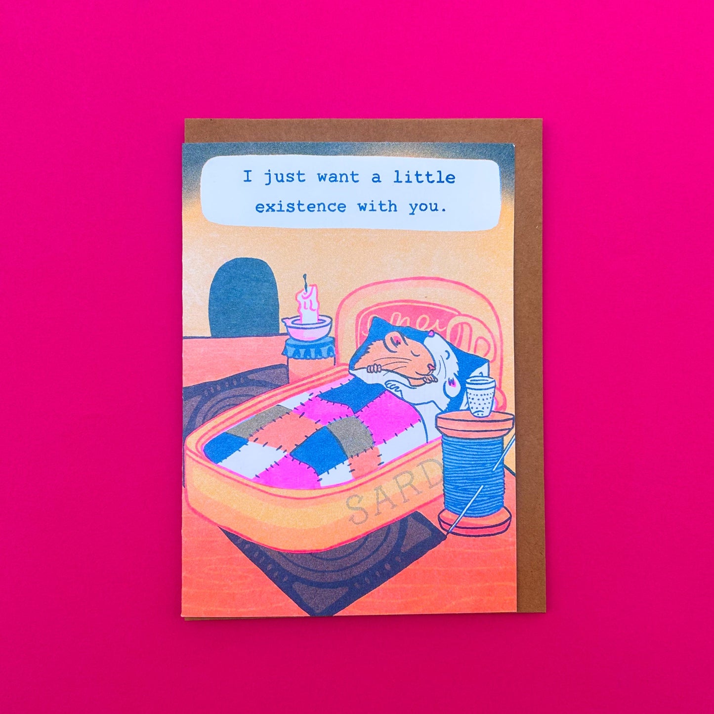 Little Existence Cute Mice Risograph Greeting Card